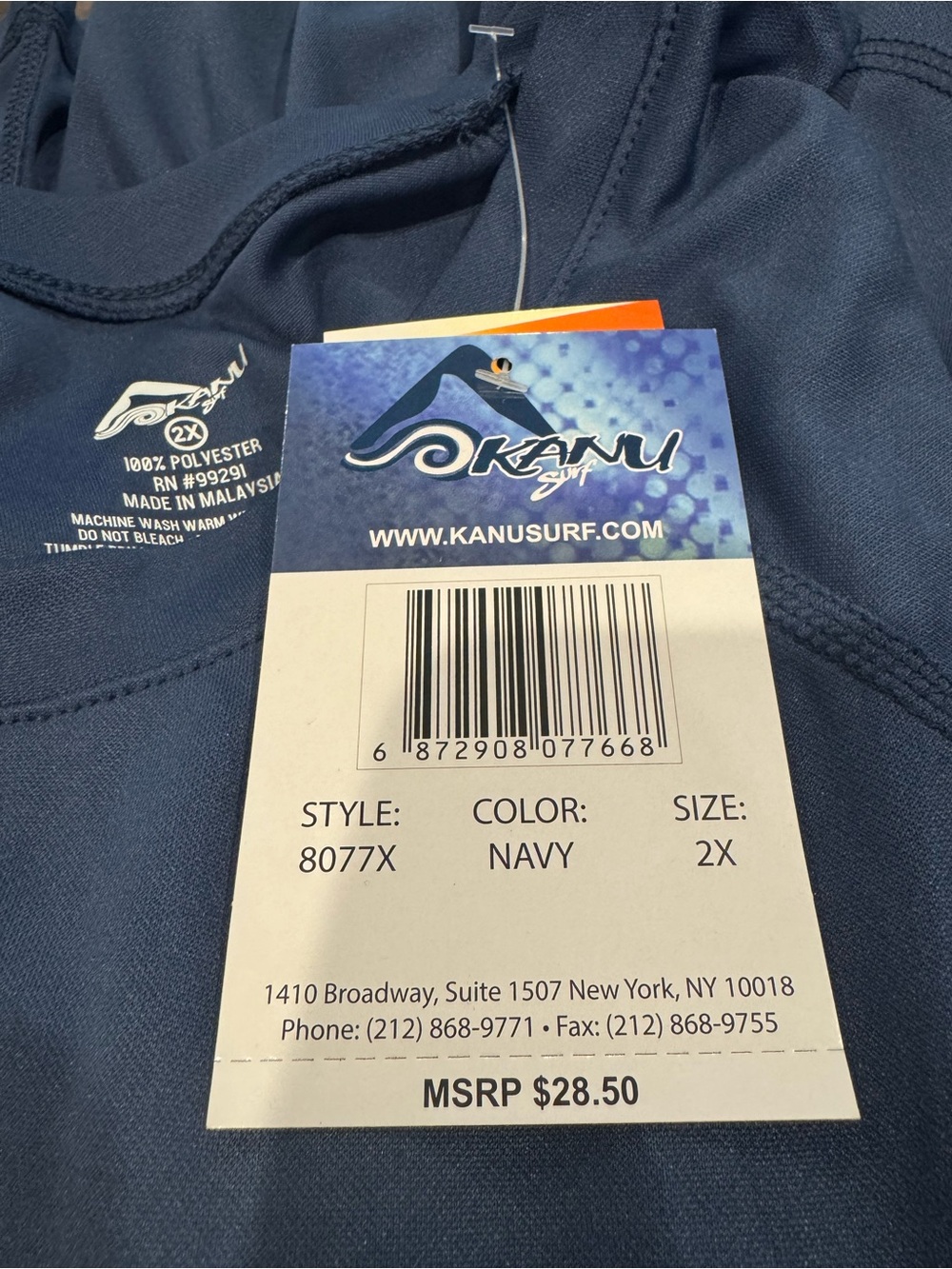 Kanu Surf Navy Short-Sleeve Rash Guard - Picture 2 of 2